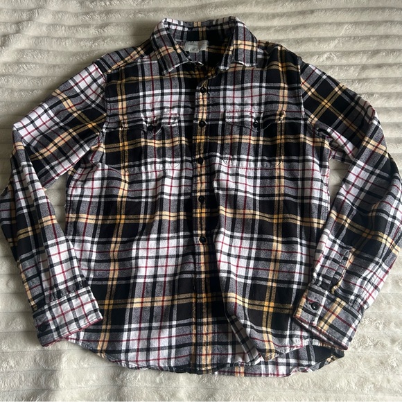 American Eagle Outfitters Other - American Eagle Mens Medium Yellow Plaid Classic Fit Long Sleeve Button Up Shirt